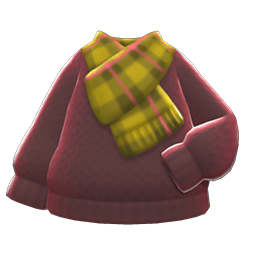 Animal Crossing Checkered Muffler|Brown Image