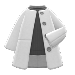 Collarless Coat Gray