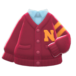 College Cardigan Red