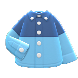 Animal Crossing Color-block Dress Shirt|Blue Image