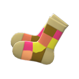 Animal Crossing Color-blocked Socks|Beige Image