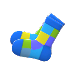 Color-blocked Socks Blue