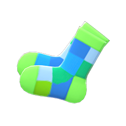 Color-blocked Socks Lime