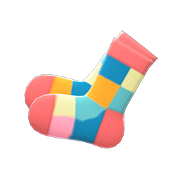 Color-blocked Socks Pink