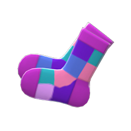 Color-blocked Socks Purple