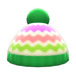 Colorful Striped Knit Cap Green