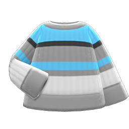 Colorful Striped Sweater Gray, white & light blue