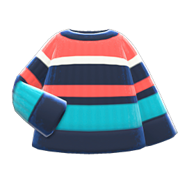 Colorful Striped Sweater Navy, light blue & pink