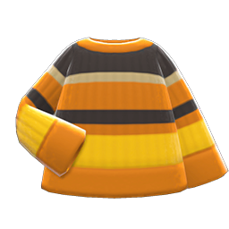 Colorful Striped Sweater Orange, yellow & black