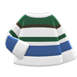 Colorful Striped Sweater White, blue & green