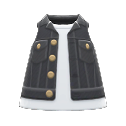 Animal Crossing Denim Vest|Black Image