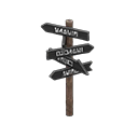 Animal Crossing Destinations Signpost|Black Image