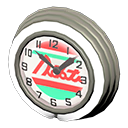 Diner Neon Clock Cream / Red lines