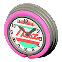 Diner Neon Clock Pink / Red lines