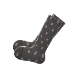 Animal Crossing Dotted Knee-high Socks|Black Image