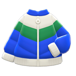 Animal Crossing Down Ski Jacket|Blue & green Image
