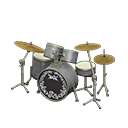 Drum Set Black & white / Rock logo