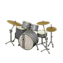 Drum Set Black & white / Vintage logo