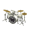 Drum Set Pearl white / Rock logo