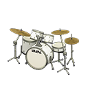 Drum Set Pearl white / White with logo