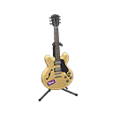 Electric Guitar Natural wood / Rock logo