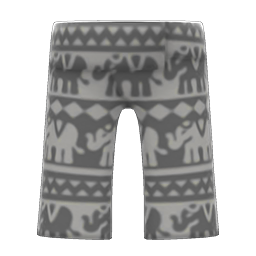 Animal Crossing Elephant-print Pants|Black Image