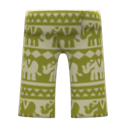 Elephant-print Pants Green