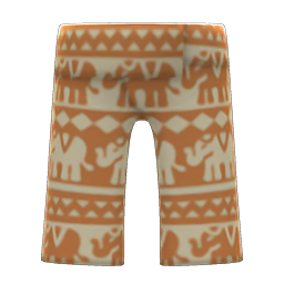 Elephant-print Pants Orange