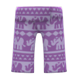 Elephant-print Pants Purple