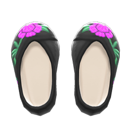Animal Crossing Embroidered Shoes|Black Image