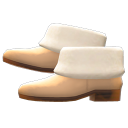 Animal Crossing Faux-fur Ankle Booties|Beige Image