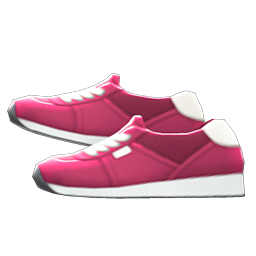 Faux-suede Sneakers Berry red