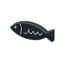 Animal Crossing Fish Doorplate|Black Image