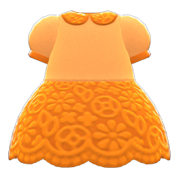 Floral Lace Dress Orange