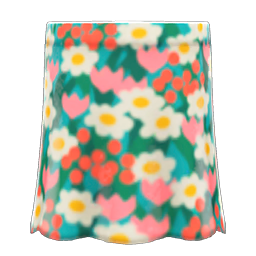 Animal Crossing Floral Skirt|Light blue Image