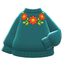 Animal Crossing Flower Sweater|Green Image