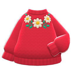 Flower Sweater Red