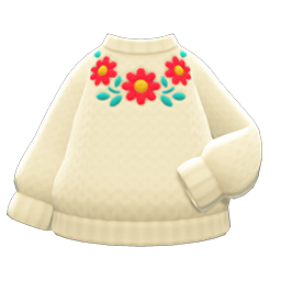 Flower Sweater White