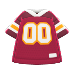 Animal Crossing Football Shirt|Berry red Image