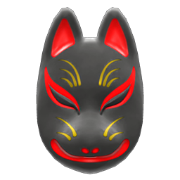 Animal Crossing Fox Mask|Black Image
