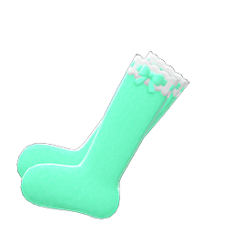Frilly Knee-high Socks Mint