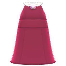 Full-length Dress With Pearls Berry red