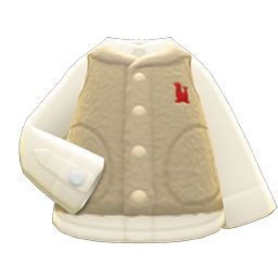 Animal Crossing Fuzzy Vest|Beige Image
