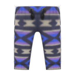 Geometric-print Pants Navy blue