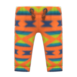 Geometric-print Pants Orange