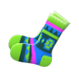 Geometric-print Socks Green