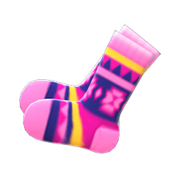 Geometric-print Socks Pink