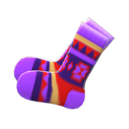 Geometric-print Socks Purple