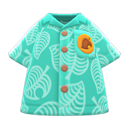 Animal Crossing Green Nook Inc. Aloha Shirt Image