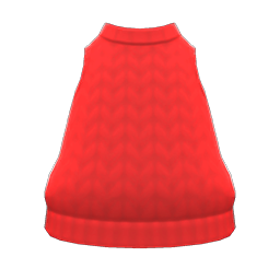 Hand-knit Tank Red